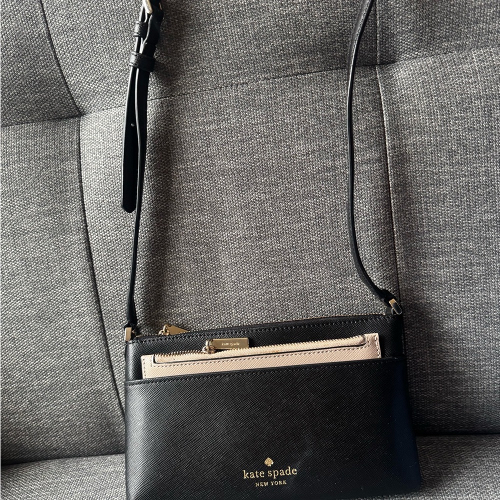 Kate Spade Black and Beige Crossbody Bag